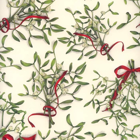 Mistletoe and Ribbons Christmas Paper ~ Tassotti Italy